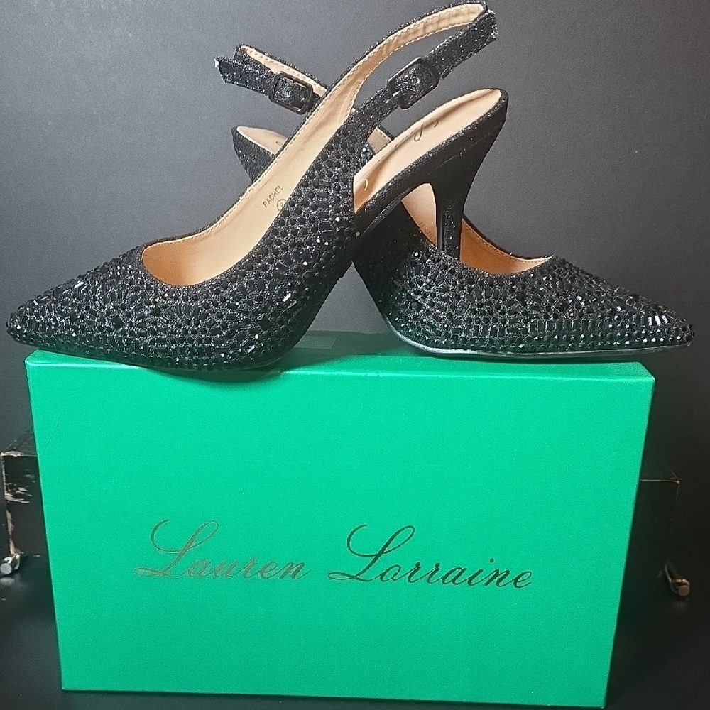 Lauren Lorraine Glittering Black Heels